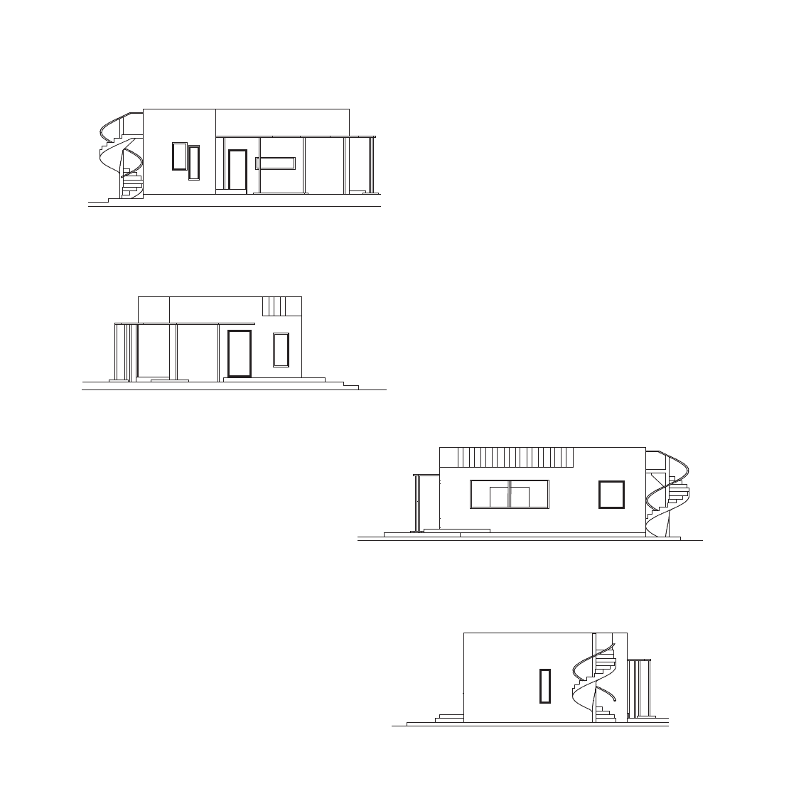 Prospetti di progetto della Casa di Eva