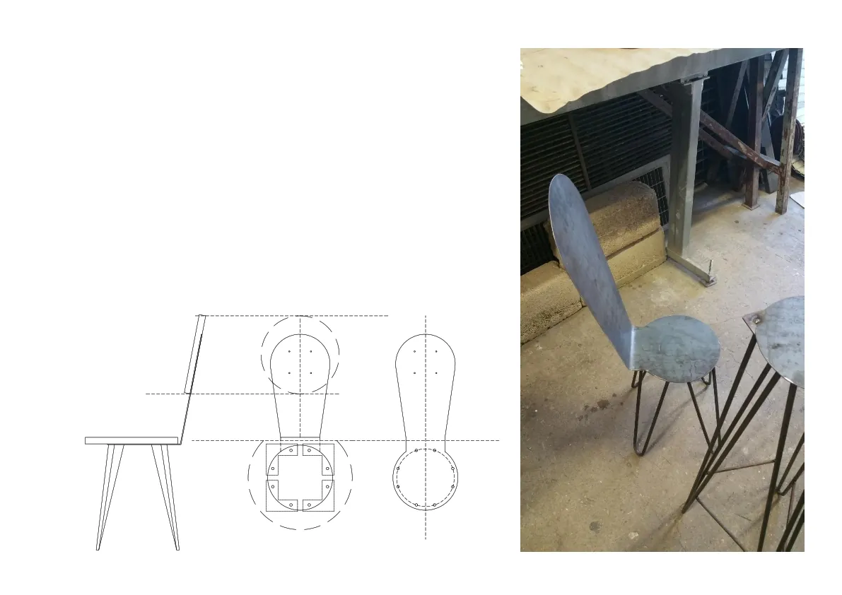 Disegno e prototipo della sedia e dello sgabello